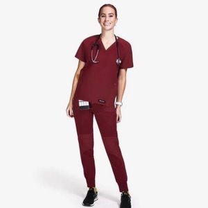 Figs Burgundy Mickey Mouse Scrubs